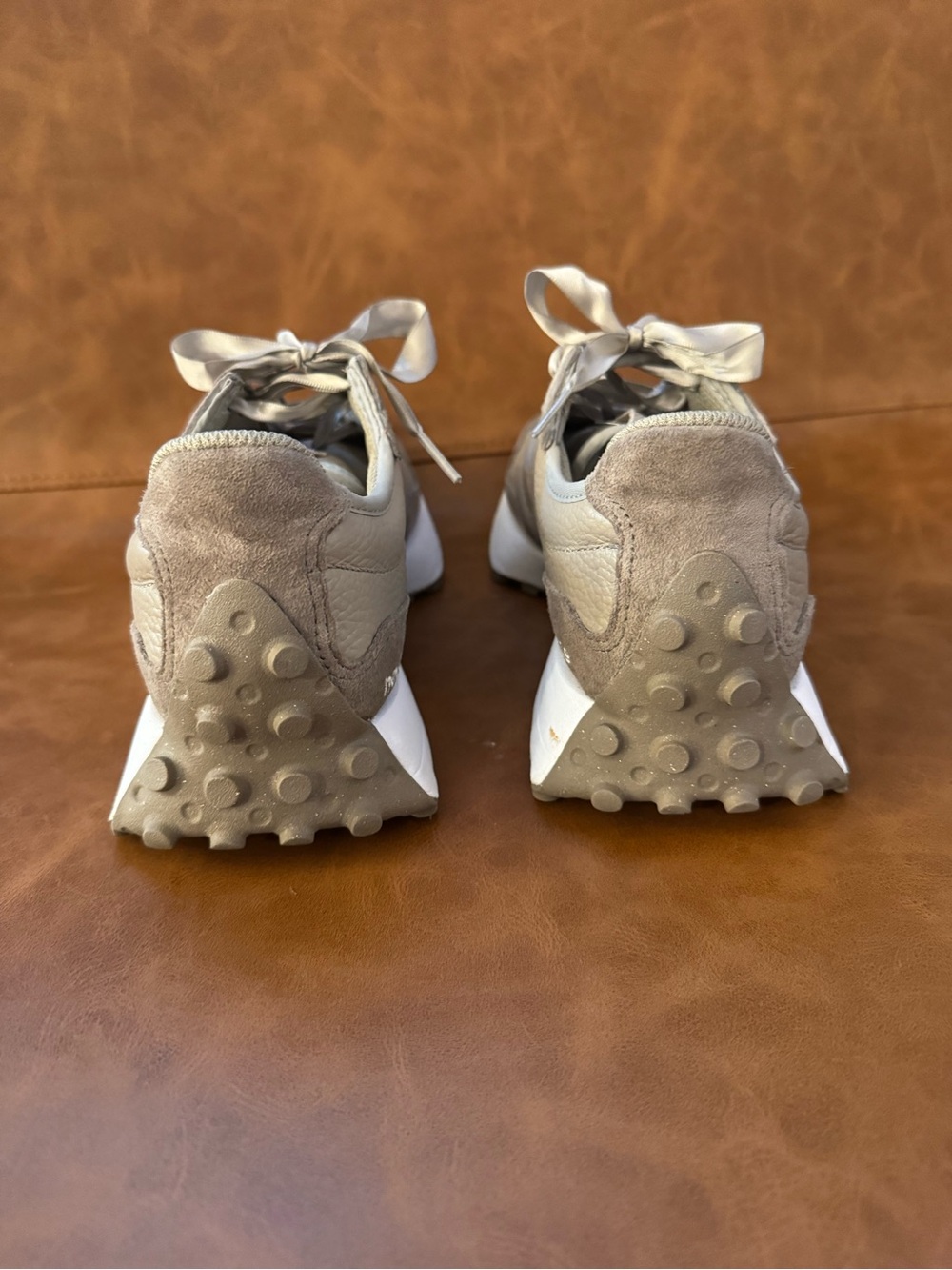 New Balance Taupe and Cream Women's Sneakers - Picture 2 of 8